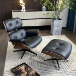 Modern solid wood lounge chair leather lounge chair armchair living room hotel office adjustable backrest sofa saddle dining