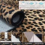 Aukib Leopard Rug 5x7 Washable Animal Print Rug Living Room Large Carpet Soft Non-Slip, Non-Shedding Brown Carpet for Office Dormitory Bedroom
