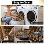 Aukib Leopard Rug 5x7 Washable Animal Print Rug Living Room Large Carpet Soft Non-Slip, Non-Shedding Brown Carpet for Office Dormitory Bedroom