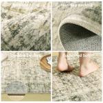 Washable Area Rugs for Living Room: 9 x12 Boho Rug Large Living Room Rug Stain Resistant Distressed Vintage Area Rug Non Slip Low Pile Faux Wool Soft Carpet for Bedroom Playroom Farmhouse Dining Room