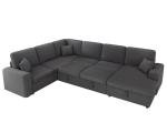 Jocisland 130" Sofa Bed, Sleeper Sofa, Pull Out Sleeper Couch with Storage, Convertible 6-Seater Sofa Bed for Living Room, Corduroy Grey