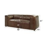 Retro Brown Leather & Aluminum Living Room Set with Coffee Table