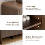 60" Sideboard Buffet Cabinet with Storage, Curved Design Farmhouse Coffee Bar Cabinet with 4 Doors & Adjustable Shelves