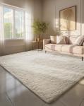 Ophanie 6x9 Area Rugs, Upgrade Non-Slip Fluffy Soft Rugs for Living Room, Large Shag Ivory Fuzzy Plush Rug, Shaggy Big Carpets for Bedroom, Kids Boys Girls Dorm Nursery Home Decor Aesthetic