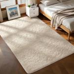 Ophanie 6x9 Area Rugs, Upgrade Non-Slip Fluffy Soft Rugs for Living Room, Large Shag Ivory Fuzzy Plush Rug, Shaggy Big Carpets for Bedroom, Kids Boys Girls Dorm Nursery Home Decor Aesthetic