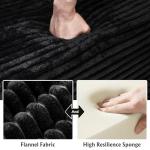 Boneless Modular Sectional Sofa, Cloud Couch with Left Facing Chaise, Oversized Deep Seat, L-Shaped, Soft Corduroy Fabric, Sectional Couch for Living Room -Black