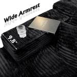 Boneless Modular Sectional Sofa, Cloud Couch with Left Facing Chaise, Oversized Deep Seat, L-Shaped, Soft Corduroy Fabric, Sectional Couch for Living Room -Black