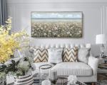 amatop Large Wall Art for Living Room Framed Boho Beach Coastal Floral Ocean Wall Picture Farmhouse Daisy Flower Sea Canvas Print Nautical Neutral Vintage Warm Artwork Home Bedroom Office Decor 48x24