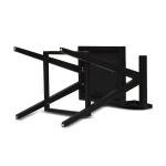 Modern Resin Webbing Back Bar Stool with Arms, Set of 3, Ebony Black Boucle Fabric