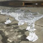 C40 Transparent Resin Tea Table And Chair Balcony Glacier Coffee Table Office Negotiation Living Room Crystal Tea Table