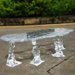 C40 Transparent Resin Tea Table And Chair Balcony Glacier Coffee Table Office Negotiation Living Room Crystal Tea Table