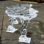 C40 Transparent Resin Tea Table And Chair Balcony Glacier Coffee Table Office Negotiation Living Room Crystal Tea Table