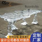 C40 Transparent Resin Tea Table And Chair Balcony Glacier Coffee Table Office Negotiation Living Room Crystal Tea Table
