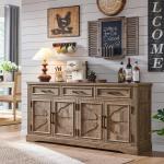 66" Large Buffet Sideboard Cabinet with 4 Doors and 3 Drawers, Coffee Bar Wine Bar Storage Cabinet for Dining Room, Living Room