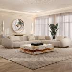 Italian light luxury high-end living room fabric sofa luxury hotel commercial lounge area