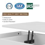 Shintenchi Coffee Table, Lift Top Coffee Table with Hidden Compartment, Rising Tabletop Dining Table, Lift Top Coffee Center Table for for Living Room, Office, Home (White)