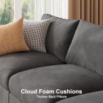 HOMYHOMEY Modular Sectional Sofa Couch for Living Room Velvet Couches Oversized U Shaped Convertible Sleeper Sofa Chaise Detachable Armrest Cushion Cup Holder (Grey, 8 Seats)