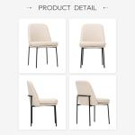 COLAMY Modern Dining Chairs Set of 4, Fabric Upholstered Dining Room Chairs Dinner Chair Stylish Kitchen Chairs with Curved Back and Metal Legs, Beige