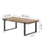 FOLUBAN Rustic Coffee Table, Modern Wood and Metal Industrial Center Table for Living Room, 47 Inch Oak