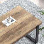 FOLUBAN Rustic Coffee Table, Modern Wood and Metal Industrial Center Table for Living Room, 47 Inch Oak