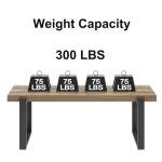 FOLUBAN Rustic Coffee Table, Modern Wood and Metal Industrial Center Table for Living Room, 47 Inch Oak