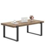 FOLUBAN Rustic Coffee Table, Modern Wood and Metal Industrial Center Table for Living Room, 47 Inch Oak