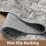 5 x 7 Area Rugs for Living Room, Machine Washable Non Slip Rug Ultra Soft Low Pile Indoor Carpet Modern Abstract Rugs for Bedroom Office Room Dining Room Beside, Grey