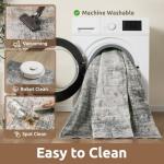 5 x 7 Area Rugs for Living Room, Machine Washable Non Slip Rug Ultra Soft Low Pile Indoor Carpet Modern Abstract Rugs for Bedroom Office Room Dining Room Beside, Grey