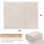 Pauwer 8x10 Washable Area Rugs for Living Room Modern Beige Solid Color Soft Fluffy Rugs for Bedroom Non Slip Boho Accent Indoor Mat Floor Carpet Cover for Kids Room Dining Room Kitchen Office