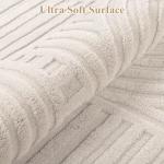 Pauwer 8x10 Washable Area Rugs for Living Room Modern Beige Solid Color Soft Fluffy Rugs for Bedroom Non Slip Boho Accent Indoor Mat Floor Carpet Cover for Kids Room Dining Room Kitchen Office