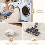 Pauwer 8x10 Washable Area Rugs for Living Room Modern Beige Solid Color Soft Fluffy Rugs for Bedroom Non Slip Boho Accent Indoor Mat Floor Carpet Cover for Kids Room Dining Room Kitchen Office