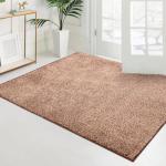 PURRUGS Easy Care Area Rug 4ft x 6ft, Non-Slip Machine Washable Entryway Rug, Dog Door Mat, Stain Resistant Accent Rug for Hallway, Living Room, Bedroom and Mudroom, Brown-Light Cream