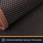 PURRUGS Easy Care Area Rug 4ft x 6ft, Non-Slip Machine Washable Entryway Rug, Dog Door Mat, Stain Resistant Accent Rug for Hallway, Living Room, Bedroom and Mudroom, Brown-Light Cream