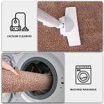 PURRUGS Easy Care Area Rug 4ft x 6ft, Non-Slip Machine Washable Entryway Rug, Dog Door Mat, Stain Resistant Accent Rug for Hallway, Living Room, Bedroom and Mudroom, Brown-Light Cream