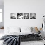 sechars - Black and White Beach Wall Art Seascape Painting Sunrise Scenery Picture Giclee Canvas Print Framed for Living Room Bedroom Bathroom Home Office Wall Decoration