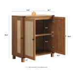 31.5" Rattan Style Credenza Sideboard Buffet Cabinet with 2 Soft-Close Doors & Adjustable Shelves for Living Room, Hallway