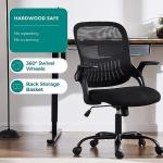 Sweetcrispy Home Office Managerial Executive Chair, Ergonomic Mesh Adjustable Swivel Mid-Back Chair with Comfortable Lumbar Support, Comfy Arms for Bedroom,Study,Student