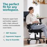 Sweetcrispy Home Office Managerial Executive Chair, Ergonomic Mesh Adjustable Swivel Mid-Back Chair with Comfortable Lumbar Support, Comfy Arms for Bedroom,Study,Student
