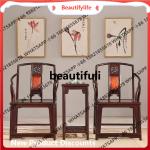 Sour branch wood, inlaid cherry wood three-piece set, coffee table combination solid wood antique back chair