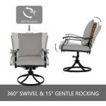 2-Piece Outdoor Dining Chair Set, 2 Leather-Look Wicker 360-Degree Swivel Patio Chair