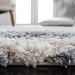 SAFAVIEH Area Rug 8x10 - Fontana Shag Collection - Large - Grey & Ivory, Modern Design, Non-Shedding & Easy Cleaning, Ultra Plush Thick Pile, Ideal for Living Room, Bedroom, Dining Space (FNT853G)