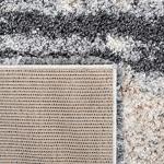 SAFAVIEH Area Rug 8x10 - Fontana Shag Collection - Large - Grey & Ivory, Modern Design, Non-Shedding & Easy Cleaning, Ultra Plush Thick Pile, Ideal for Living Room, Bedroom, Dining Space (FNT853G)