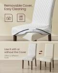 VASAGLE Dining Chairs, Parsons Chairs with Removable Fabric Cover, High Back, for Dining Room Kitchen, Set of 2, Thick Seat, 22.8 x 18.9 x 39.4 Inches, Cream White UKDC152W01