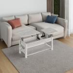 Rolanstar 47.2" Lift Top Coffee Table with Hidden Compartment, 2 Way Lift Top Coffee Table with Open Shelf & X Wooded Support, Farmhouse Center Table for Living Room, Grey