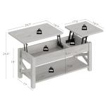 Rolanstar 47.2" Lift Top Coffee Table with Hidden Compartment, 2 Way Lift Top Coffee Table with Open Shelf & X Wooded Support, Farmhouse Center Table for Living Room, Grey
