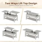 Rolanstar 47.2" Lift Top Coffee Table with Hidden Compartment, 2 Way Lift Top Coffee Table with Open Shelf & X Wooded Support, Farmhouse Center Table for Living Room, Grey