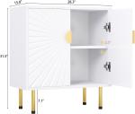 White Accent Storage Cabinet with Gold Handle Legs, Buffet Cabinet with Storage, Sideboard, Perfect Credenza