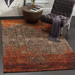 SAFAVIEH Classic Vintage Collection Area Rug - 5' x 8', Rust & Brown, Distressed Design, Non-Shedding & Easy Care, Ideal for High Traffic Areas in Living Room, Bedroom (CLV224A)