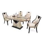 Restaurant dining table and chair set 6-seat dining table set