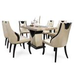 Restaurant dining table and chair set 6-seat dining table set